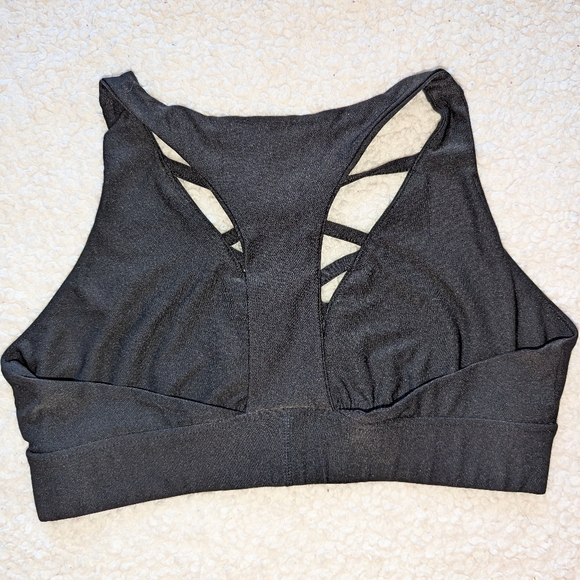 Maurices black bralette / sports bra - medium - racerback - criss cross plunge - Picture 4 of 8